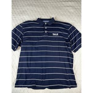Tommy Hilfiger Golf Men's XL Yale Polo Shirt Navy Blue Stripe Pima Cotton